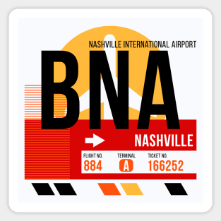 Nashville (BNA) Airport // Sunset Baggage Tag Sticker